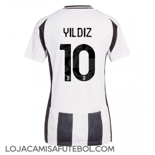 Camisa de Futebol Juventus Kenan Yildiz #10 Equipamento Principal Mulheres 2024-25 Manga Curta